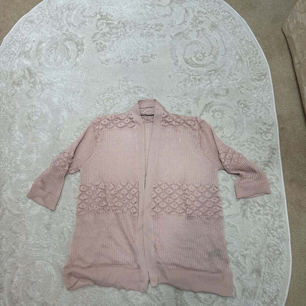 Light Pink Open‎ Knit Open Front Cardigan M